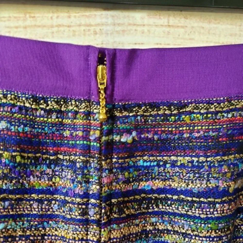 Kate Spade Kylie Tweed Boucle Metallic Thread Lined Skirt Women's Size 10